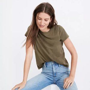 Madewell Northside Vintage Tee in Olive, Size S